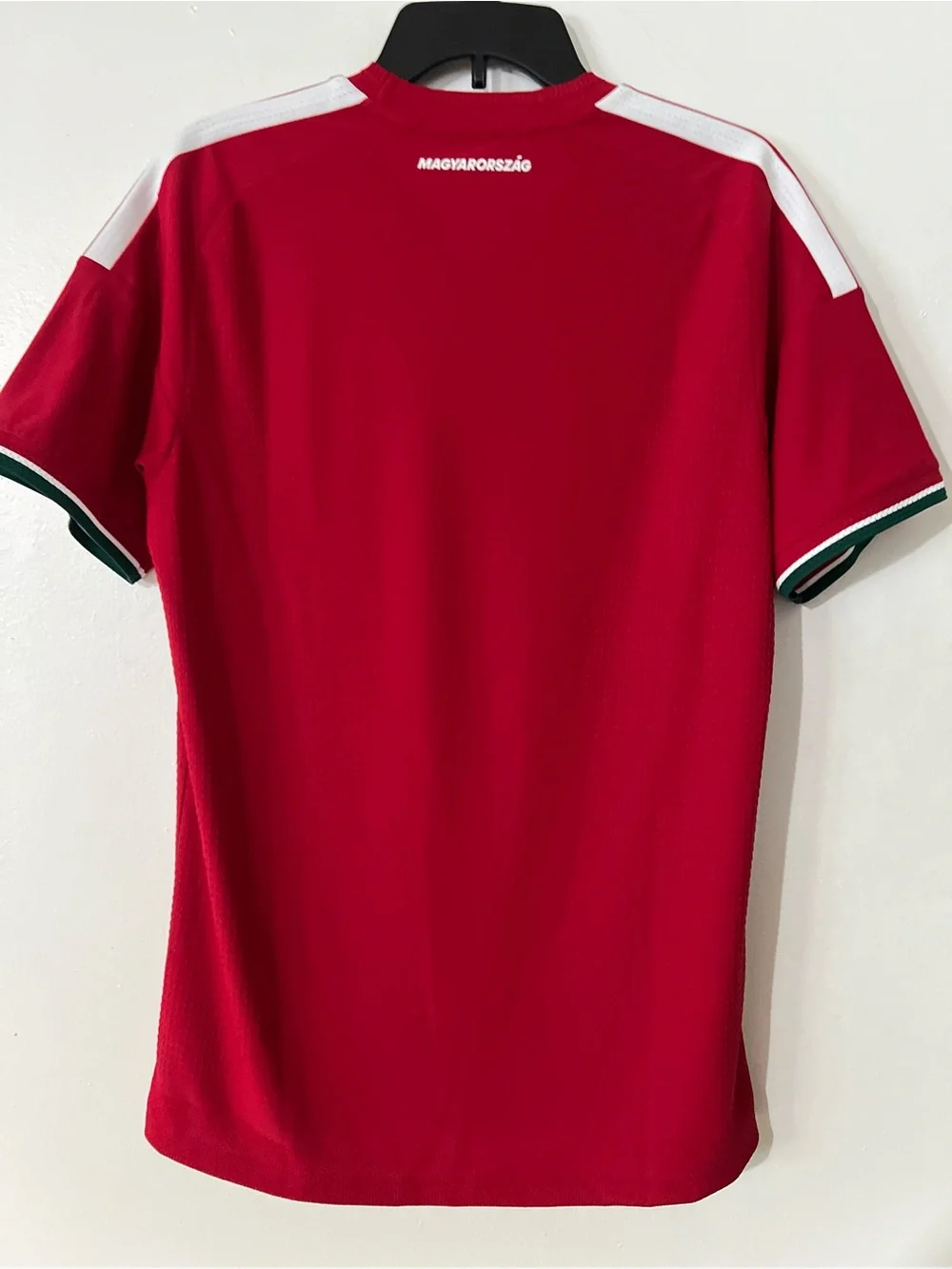 adidas Red Hungary National Team Soccer Jersey with White Stripes